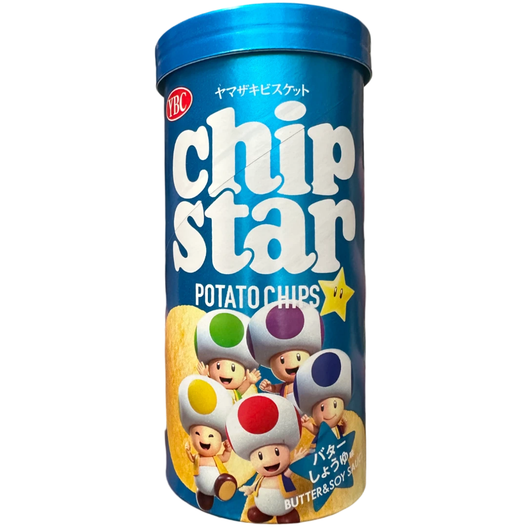 Chip Star Toad (Super Mario) Butter Soy Sauce Flavour Potato Chips (Japan) - 1.58oz (45g) 3 Chip Star Toad (Super Mario) Butter Soy Sauce Flavour Potato Chips (Japan) - 1.58oz (45g)