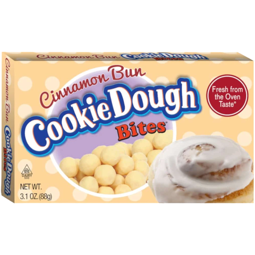 Cinnamon Bun Cookie Dough Bites Theatre Box - 3.1oz (88g) 3 Cinnamon Bun Cookie Dough Bites Theatre Box - 3.1oz (88g)