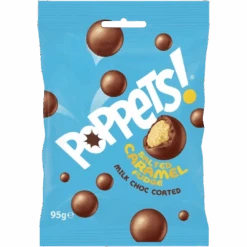Poppets Milk Chocolate Coated Salted Caramel Fudge Peg Bag - 3.35oz (95g)