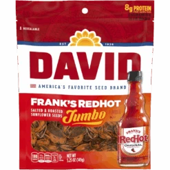 David's Jumbo Sunflower Seeds Frank's Red Hot Sauce Flavour - 5.25oz (149g)