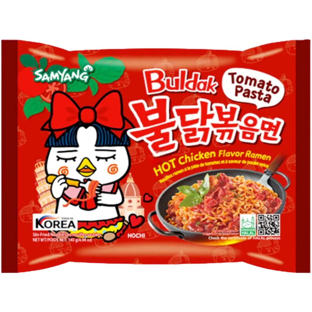 Samyang Buldak Tomato Pasta Flavour Spicy Ramen - 4.93oz (140g) 3 Samyang Buldak Tomato Pasta Flavour Spicy Ramen - 4.93oz (140g)