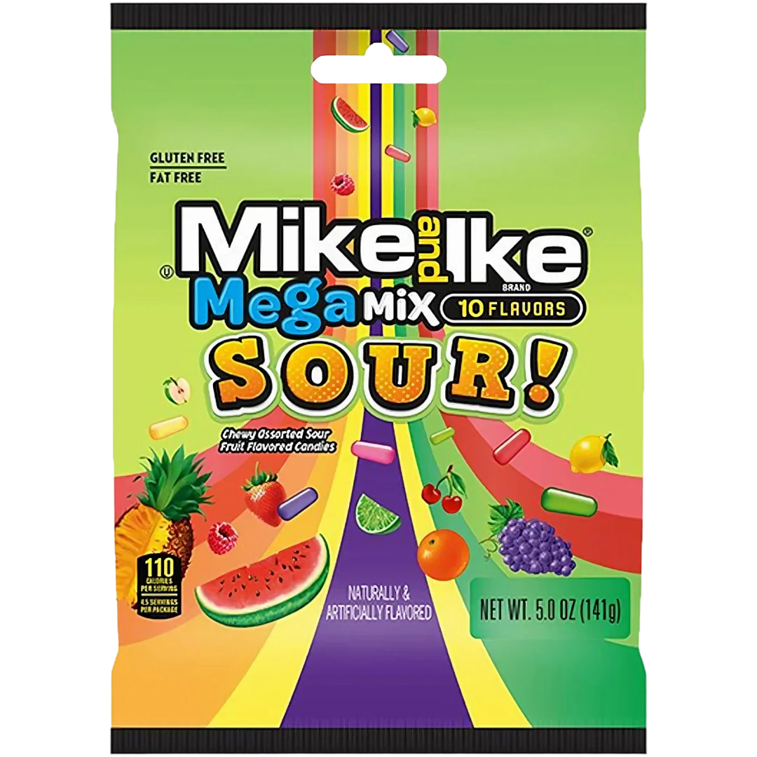 Mike & Ike Sour Mega Mix Peg Bag - 5oz (141g) 3 Mike & Ike Sour Mega Mix Peg Bag - 5oz (141g)