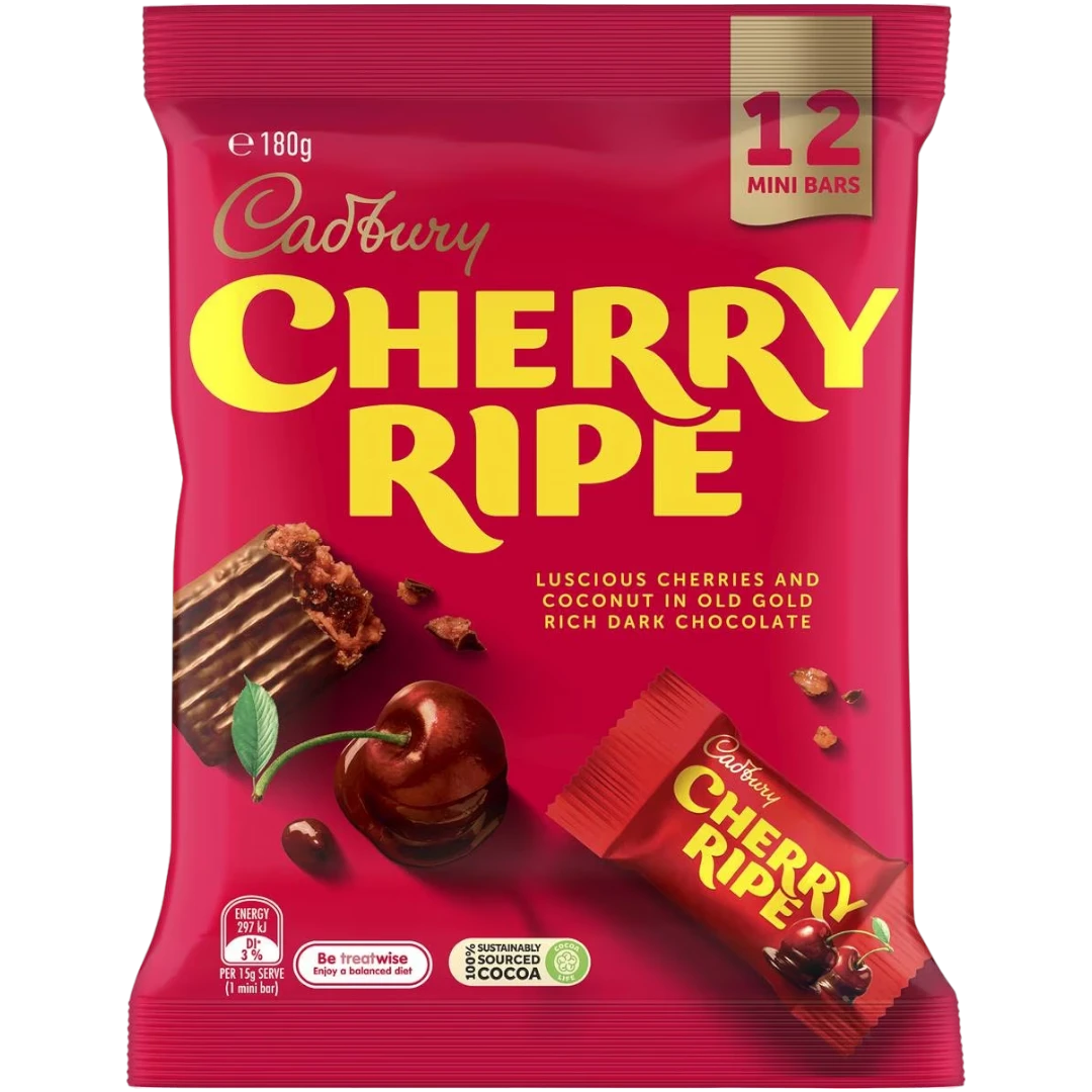 Cadbury Cherry Ripe Share Bag (Australia) - 6.3oz (180g) 3 Cadbury Cherry Ripe Share Bag (Australia) - 6.3oz (180g)