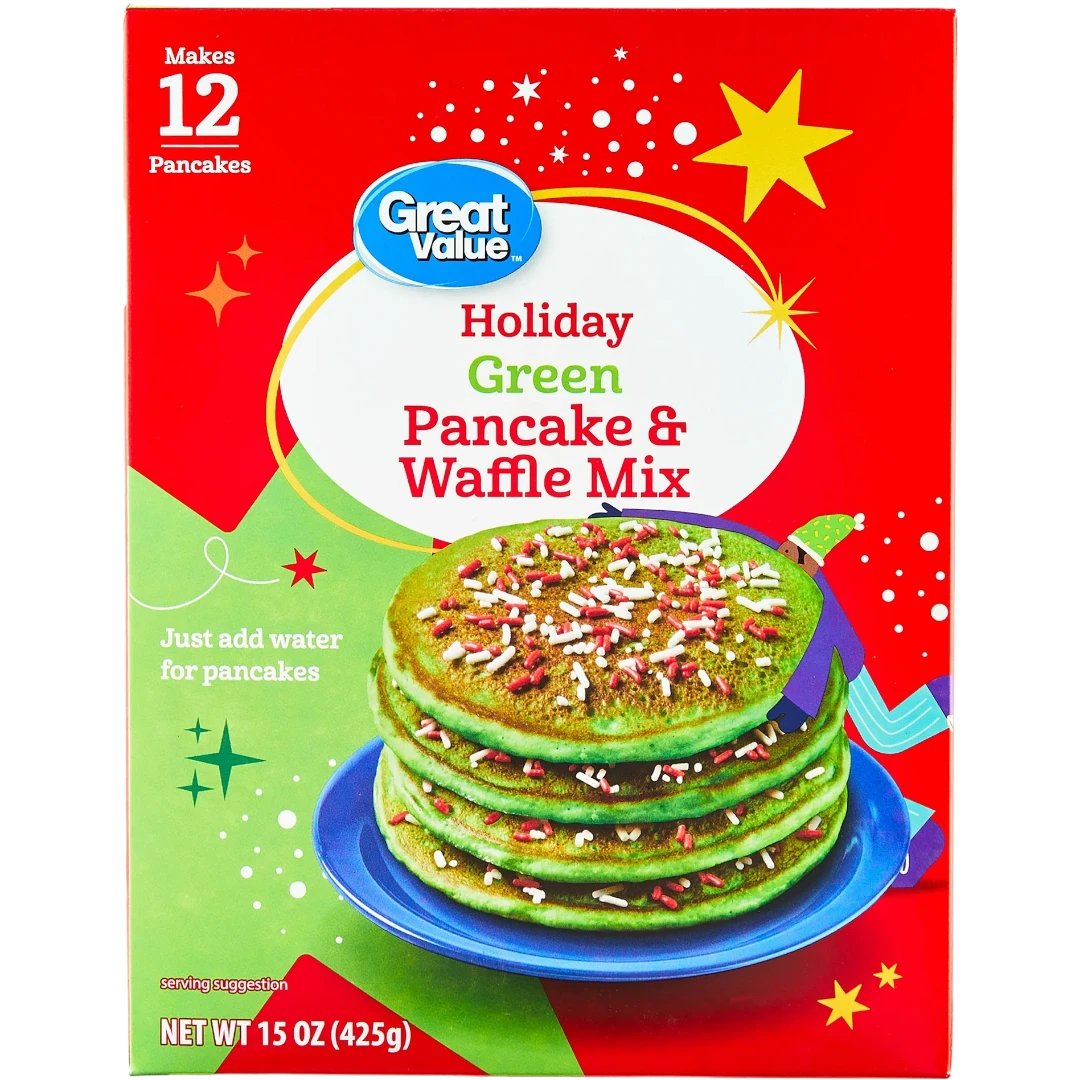 Great Value Holiday Green Pancake & Waffle Mix - 15oz (425g) 3 Great Value Holiday Green Pancake & Waffle Mix - 15oz (425g)