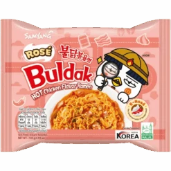 Samyang Buldak Rosé (Creamy Bacon Carbonara) Hot Chicken Flavour Ramen - 4.93oz (140g)