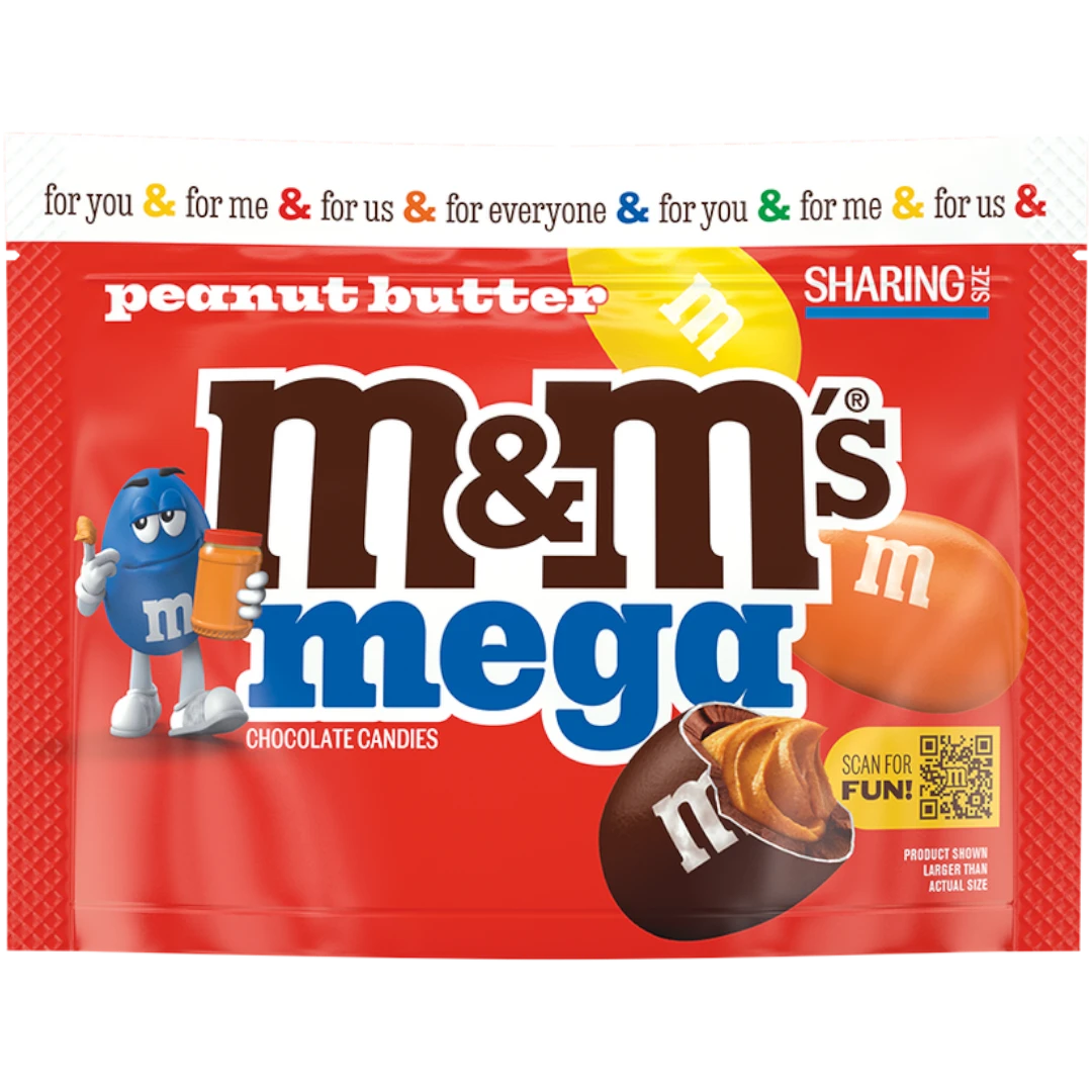 M&M's MEGA Peanut Butter Sharing Bag - 8.6oz (243.8g) 3 M&M's MEGA Peanut Butter Sharing Bag - 8.6oz (243.8g)