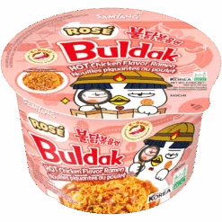 Samyang Buldak Rosé (Creamy Bacon Carbonara) Hot Chicken Flavour Ramen Big Bowl - 3.7oz (105g)