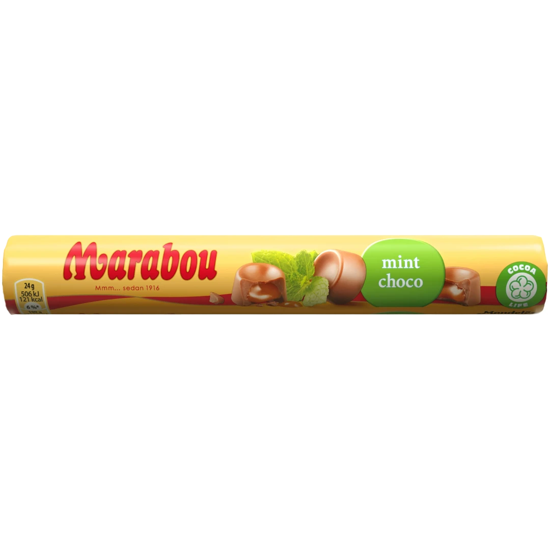 Marabou Mjolkchokladrulle Mint (Milk Choc Roll With Mint) (Sweden) - 2.75oz (78g) 3 Marabou Mjolkchokladrulle Mint (Milk Choc Roll With Mint) (Sweden) - 2.75oz (78g)