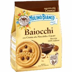 Mulino Bianco Baiocchi Hazelnut & Chocolate Creme Sandwich Biscuits (Italy) - 9.17oz (260g)