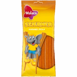 Malaco Stjerner Karamel (Caramel Star Straws) (Swedish) - 3.2oz (92g)