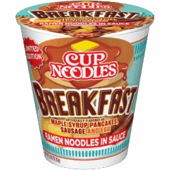 Nissin Cup Noodles Instant Ramen Breakfast Maple Syrup Pancakes, Sausage & Egg Flavour (Limited Edition) - 2.93oz (83g)