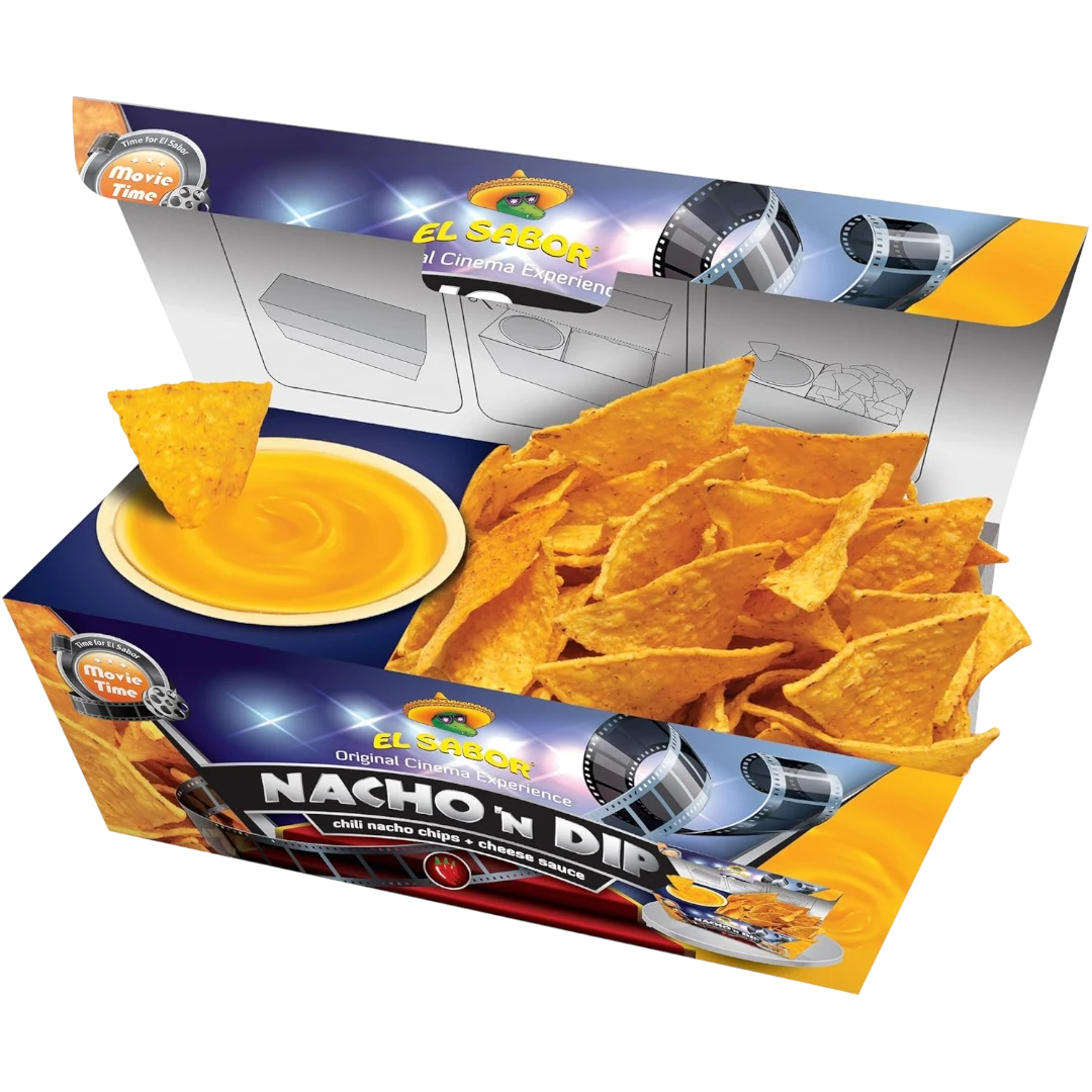 El Sabor Chilli Nachos 'N' Cheese Dip Movie Time Box - 6.2oz (175g) 3 El Sabor Chilli Nachos 'N' Cheese Dip Movie Time Box - 6.2oz (175g)