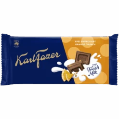 Karl Fazer Orange Crunch Milk Chocolate Block (Finland) - 5.1oz (145g)