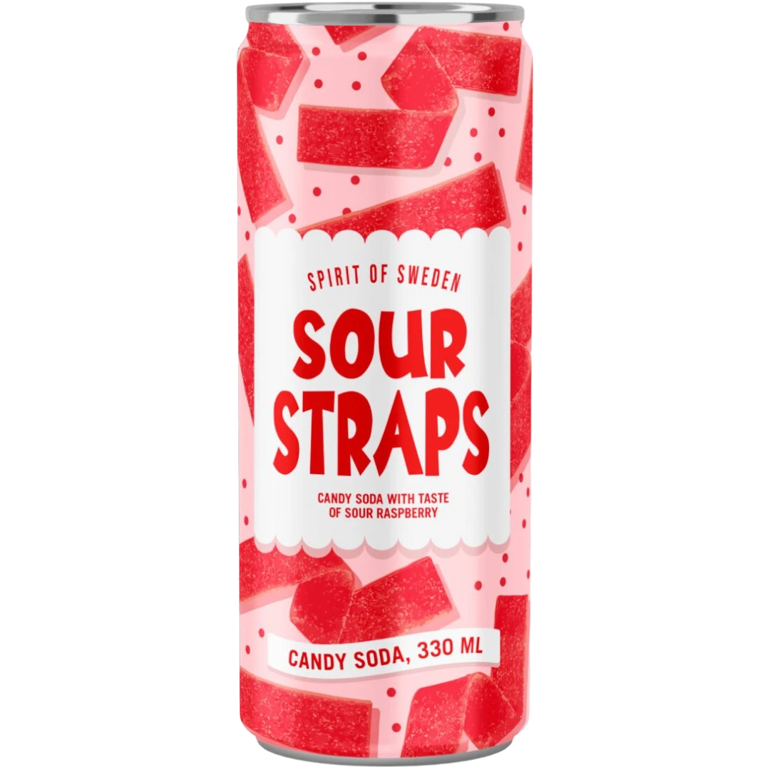 Sour Straps Candy Flavoured Soda (Swedish) - 11.2fl.oz (330ml) 3 Sour Straps Candy Flavoured Soda (Swedish) - 11.2fl.oz (330ml)