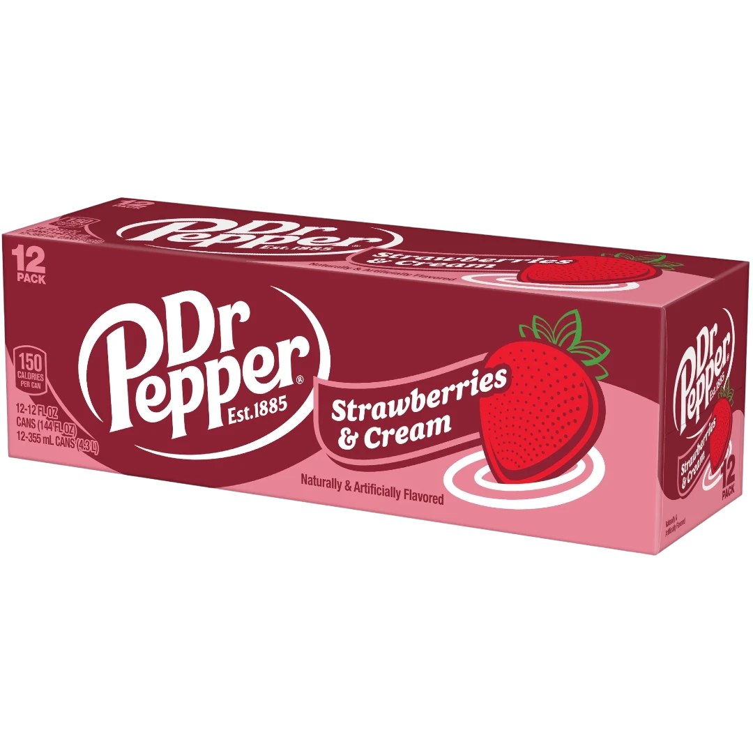 Dr Pepper Strawberries & Cream - 12fl.oz (355ml) 4 Dr Pepper Strawberries & Cream - 12fl.oz (355ml) - Image 2