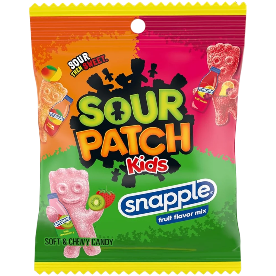 Sour Patch Kids Snapple Peg Bag - 3.61oz (102g) 3 Sour Patch Kids Snapple Peg Bag - 3.61oz (102g)