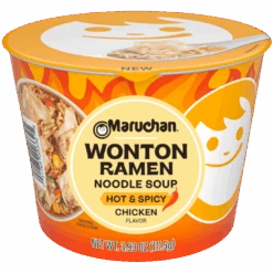 Maruchan Hot & Spicy Chicken Wonton Ramen Noodle Soup Bowl - 3.69oz (104.8g)