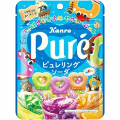 Kanro Pure Heart Rings Fizzy Soda Candy (Japan) - 2.2oz (63g)