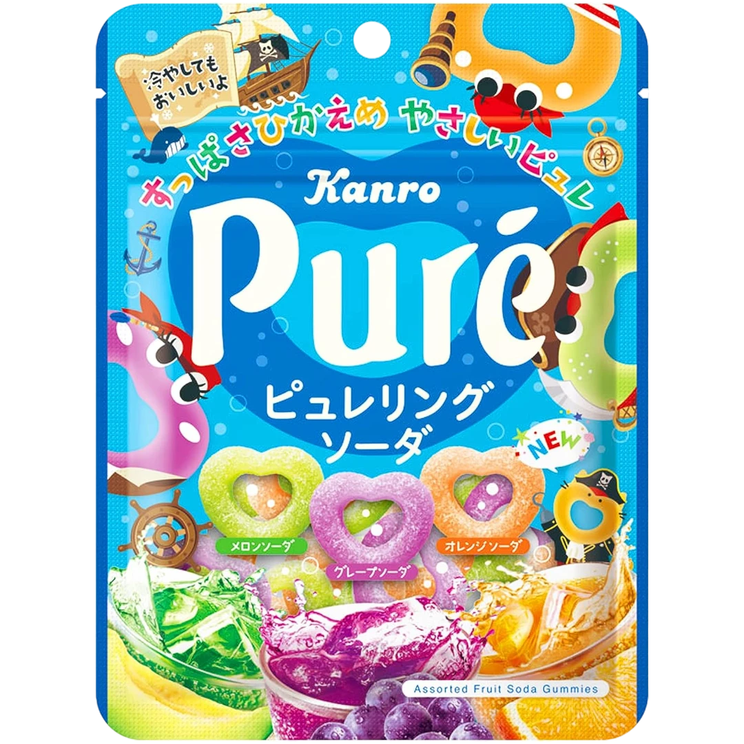 Kanro Pure Heart Rings Fizzy Soda Candy (Japan) - 2.2oz (63g) 3 Kanro Pure Heart Rings Fizzy Soda Candy (Japan) - 2.2oz (63g)