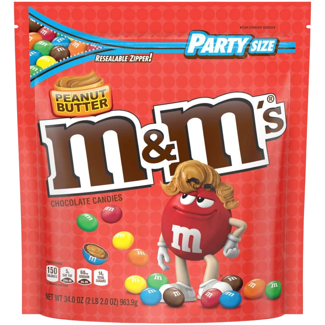 M&M's Peanut Butter Party Size Bag - 34oz (963.9g) 3 M&M's Peanut Butter Party Size Bag - 34oz (963.9g)