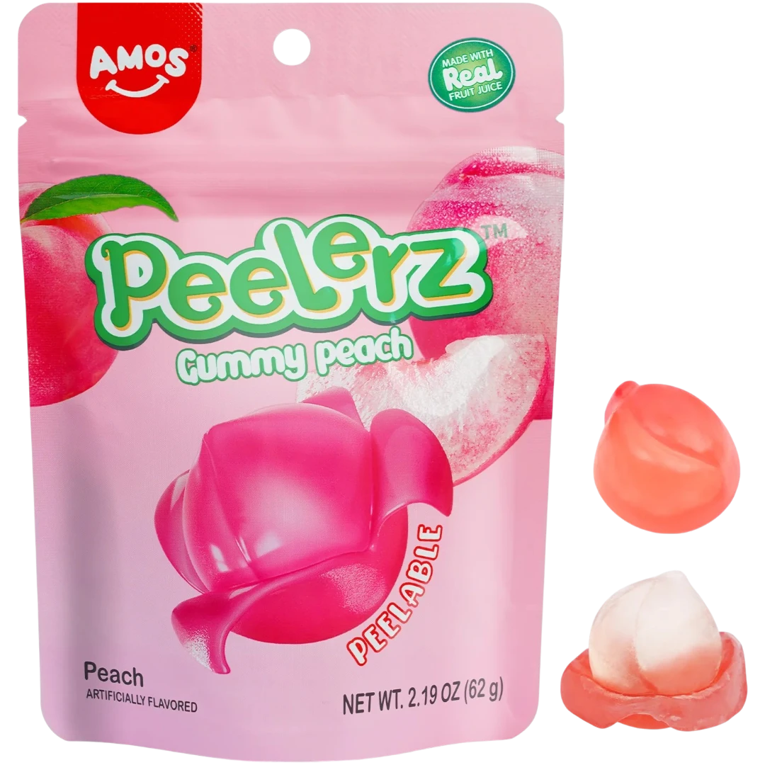 Amos Peelerz Peach Share Bag - 6oz (170g) 3 Amos Peelerz Peach Share Bag - 6oz (170g)