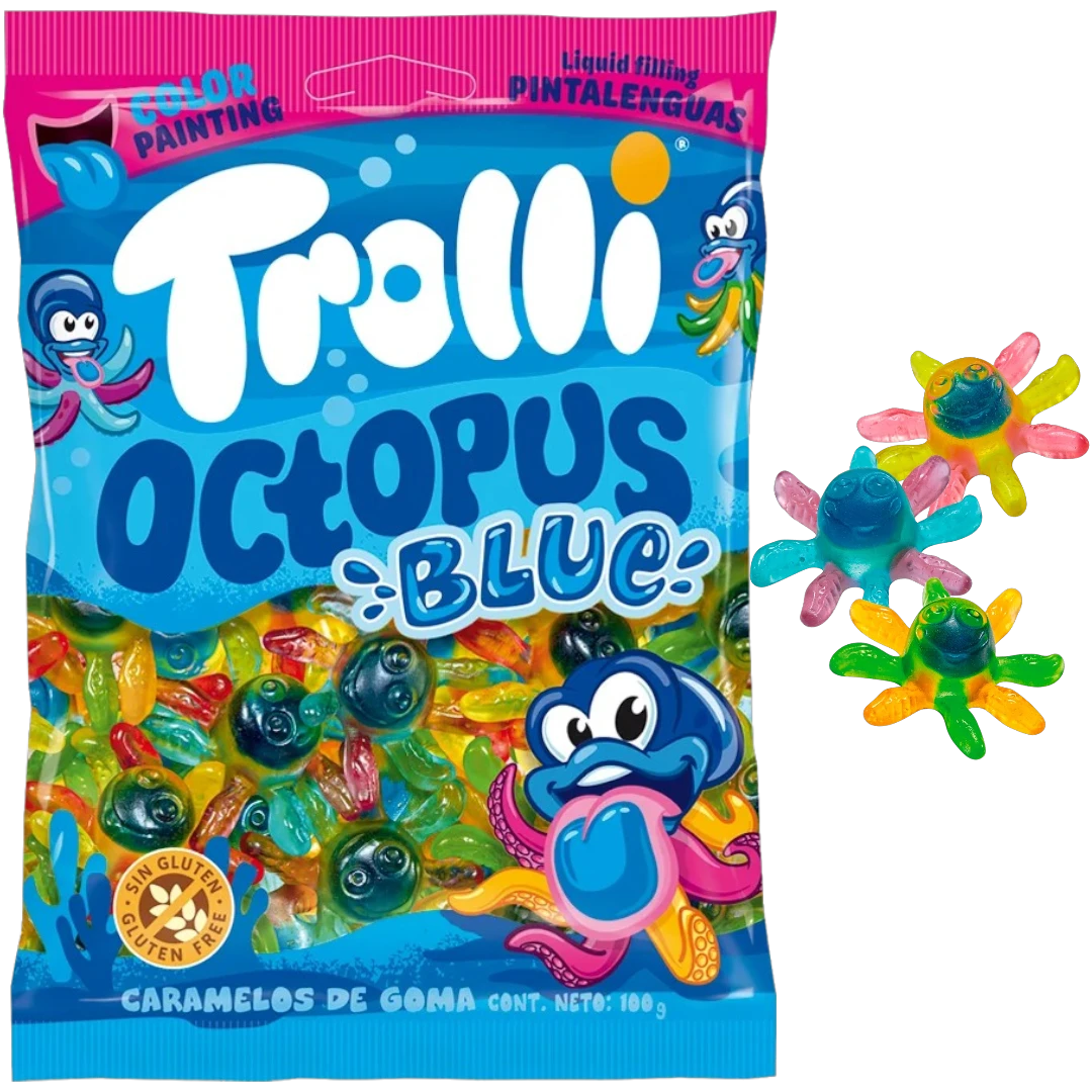 Trolli Octopus Blue (Liquid Filled Tongue Painter Octopuses) - 6.17oz (175g) 3 Trolli Octopus Blue (Liquid Filled Tongue Painter Octopuses) - 6.17oz (175g)