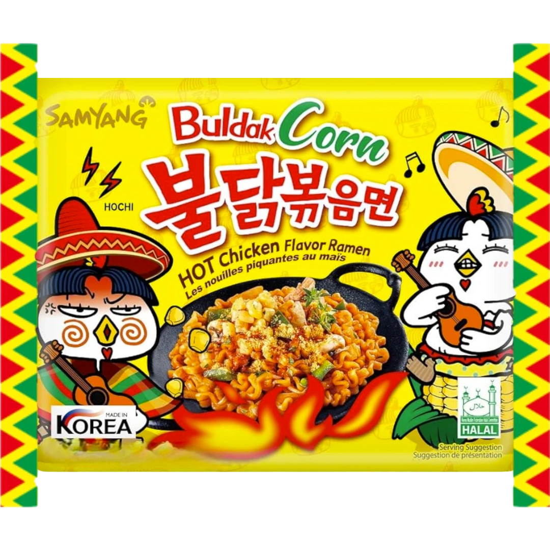Samyang Buldak Corn Flavour Spicy Ramen - 4.59oz (130g) 3 Samyang Buldak Corn Flavour Spicy Ramen - 4.59oz (130g)