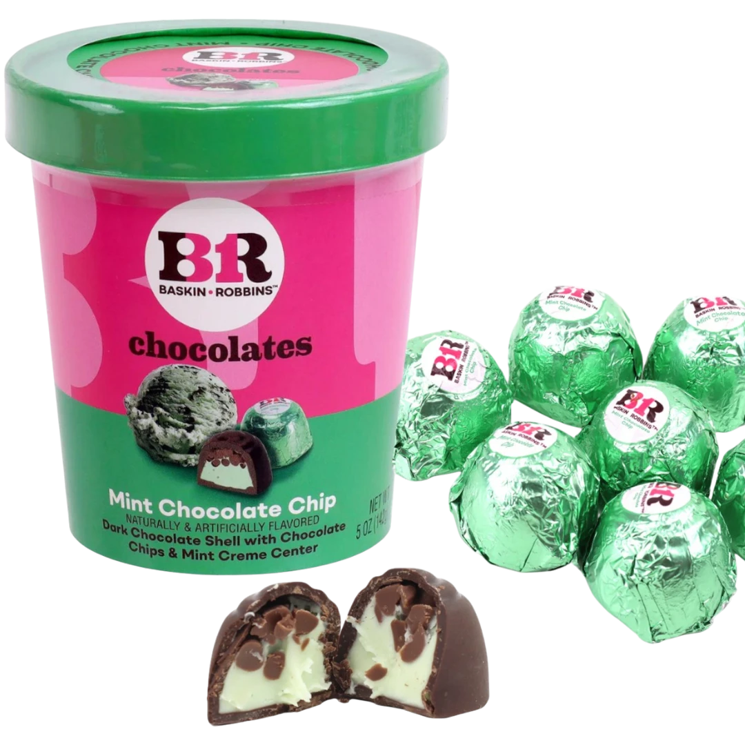 Baskin Robbins Mint Chocolate Chip Chocolates - 5oz (142g) 3 Baskin Robbins Mint Chocolate Chip Chocolates - 5oz (142g)