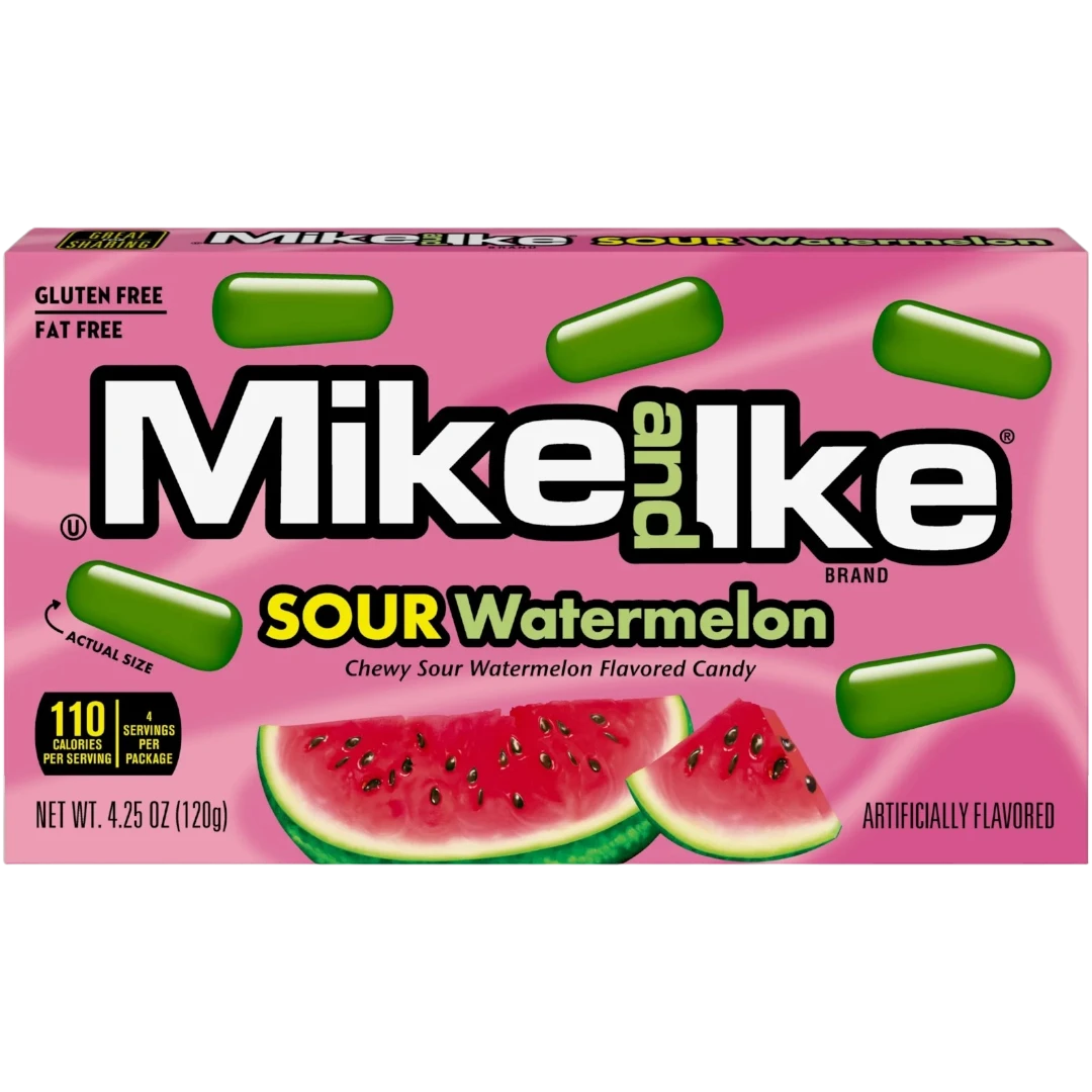 Mike & Ike Sour Watermelon Theatre Box - 4.25oz (120g) 3 Mike & Ike Sour Watermelon Theatre Box - 4.25oz (120g)