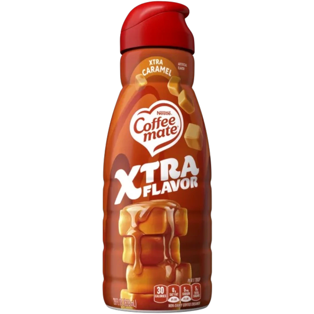 Coffee Mate Xtra Caramel Xtra Flavour Liquid Creamer Big Bottle - 28fl.oz (828ml) 3 Coffee Mate Xtra Caramel Xtra Flavour Liquid Creamer Big Bottle - 28fl.oz (828ml)