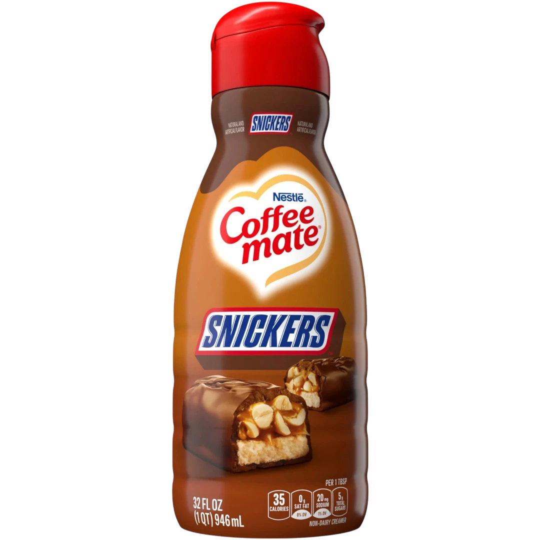 Coffee Mate Snickers Liquid Creamer Big Bottle - 32fl.oz (946ml) 3 Coffee Mate Snickers Liquid Creamer Big Bottle - 32fl.oz (946ml)