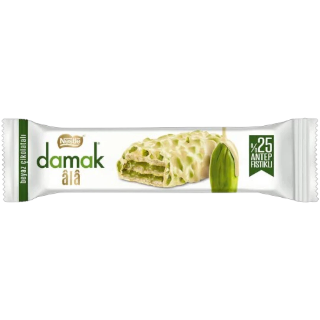 Nestlé® Nestle Damak White Chocolate & Pistachio Wafer Bar (Turkish) - 1.06oz (30g) 3 Nestlé® Nestle Damak White Chocolate & Pistachio Wafer Bar (Turkish) - 1.06oz (30g)