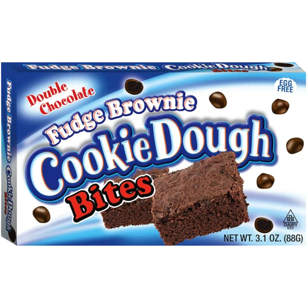 Fudge Brownie Cookie Dough Bites Theatre Box - 3.1oz (88g) 3 Fudge Brownie Cookie Dough Bites Theatre Box - 3.1oz (88g)