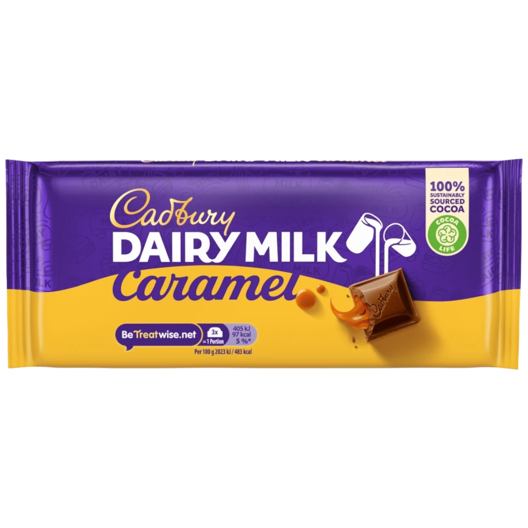 Cadbury Dairy Milk Caramel Chocolate Bar - 4.23oz (120g) 3 Cadbury Dairy Milk Caramel Chocolate Bar - 4.23oz (120g)