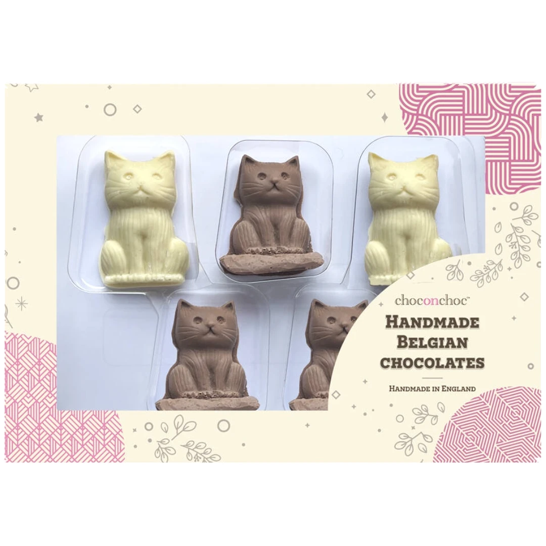 Handcrafted Belgian Purrfect Chocolate Cats - 5.46oz (155g) 3 Handcrafted Belgian Purrfect Chocolate Cats - 5.46oz (155g)