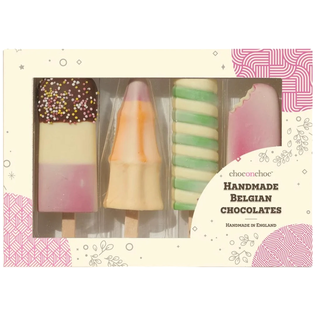 Handcrafted Belgian Chocolate Ice Lollies Gift Set - 6.52oz (185g) 3 Handcrafted Belgian Chocolate Ice Lollies Gift Set - 6.52oz (185g)