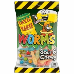 Toxic Waste Sour Gummy Worms Peg Bag - 5oz (143g)