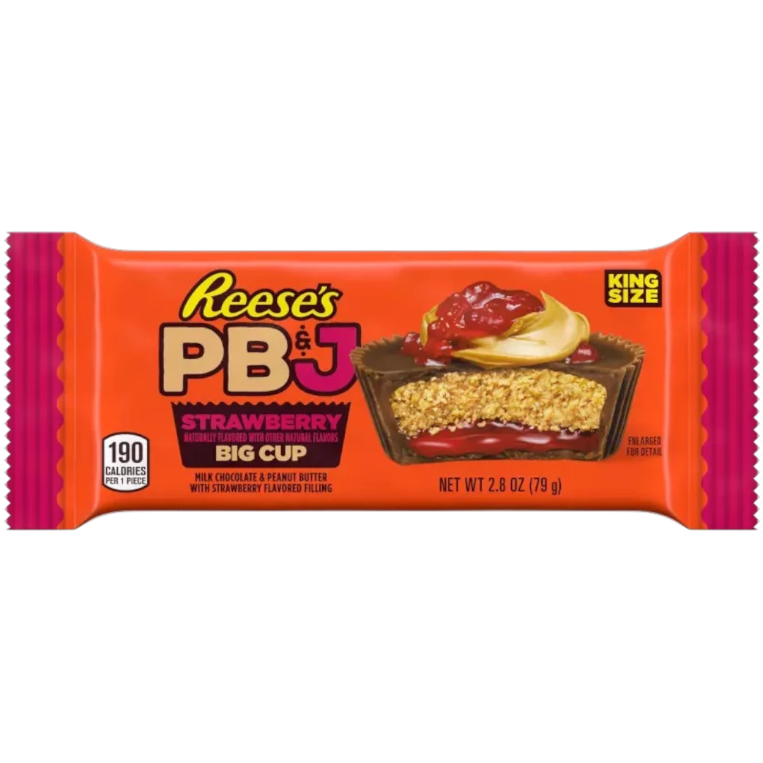 Reese's PB&J Strawberry Big Cup King Size - 2.8oz (79g) 3 Reese's PB&J Strawberry Big Cup King Size - 2.8oz (79g)