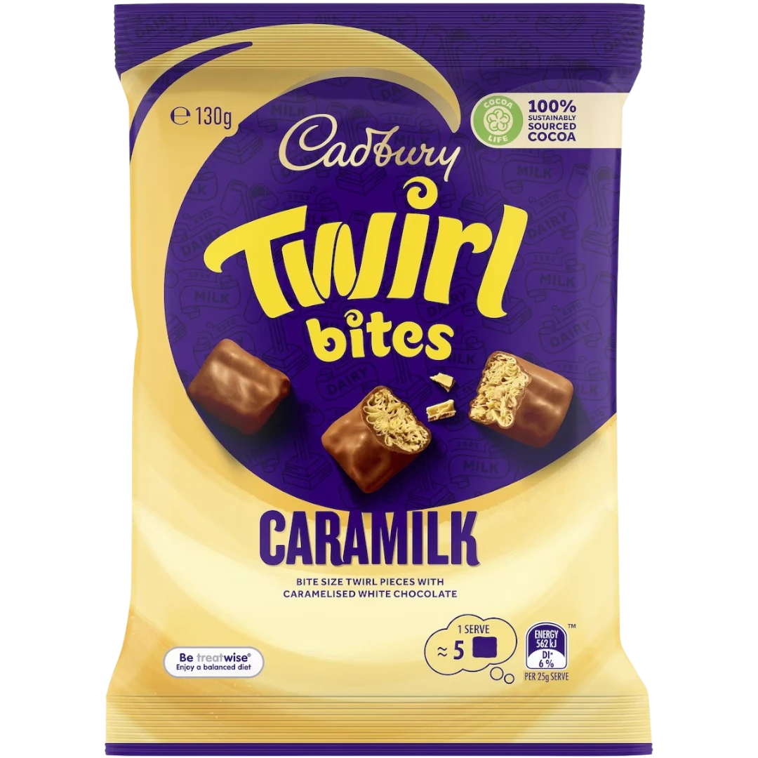 Cadbury Caramilk Twirl Bites (Australia) - 4.6oz (130g) 3 Cadbury Caramilk Twirl Bites (Australia) - 4.6oz (130g)
