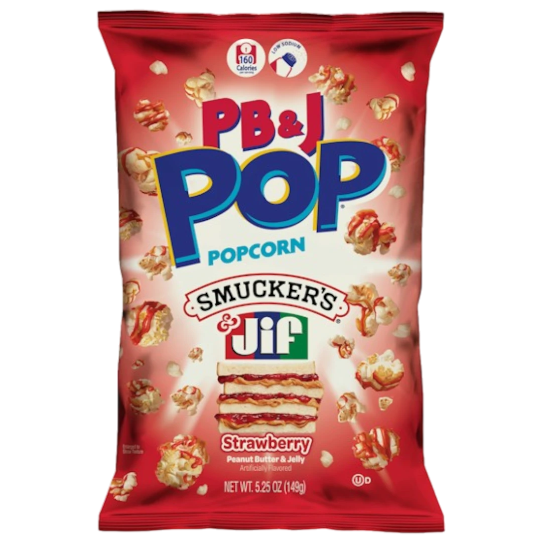 PB&J Pop Popcorn Smuckers Peanut Butter & Jif Strawberry - 5.2oz (149oz) 3 PB&J Pop Popcorn Smuckers Peanut Butter & Jif Strawberry - 5.2oz (149oz)