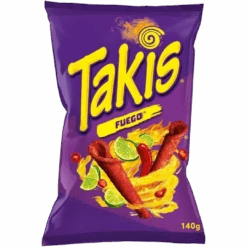 Takis Fuego Hot Chilli Pepper & Lime Rolled Tortilla Chips Share Bag - 4.9oz (140g)