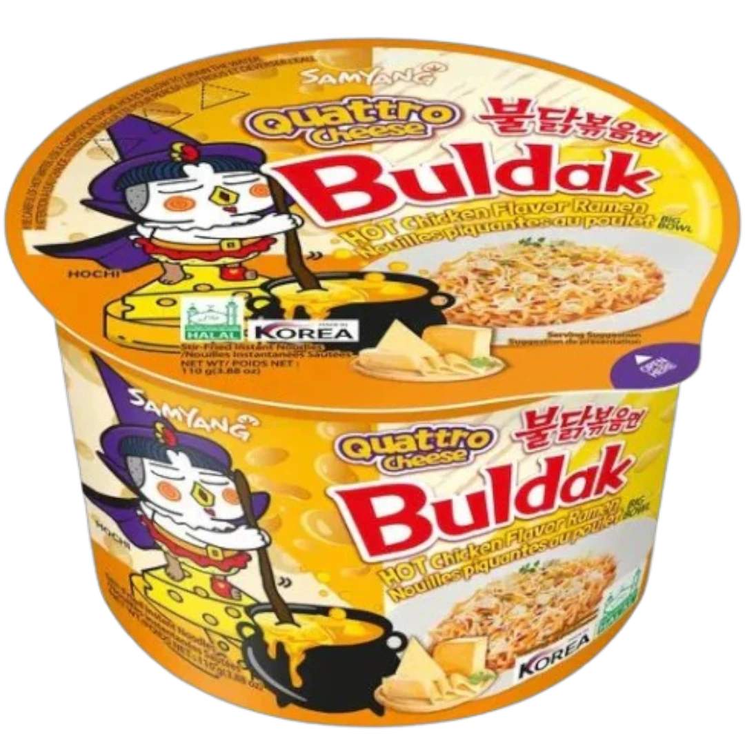 Samyang Buldak Quattro Cheese Flavour (Hot Chicken) Ramen Big Bowl - 3.7oz (105g) 3 Samyang Buldak Quattro Cheese Flavour (Hot Chicken) Ramen Big Bowl - 3.7oz (105g)