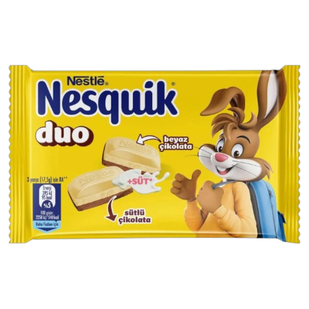 Nestlé® Nestle Nesquik Duo Chocolate Bar (Turkey) - 2.4oz (70g) 3 Nestlé® Nestle Nesquik Duo Chocolate Bar (Turkey) - 2.4oz (70g)