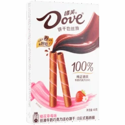 Dove Strawberry Cherry Blossom & Chocolate Wafer Rolls (China) - 1.41oz (40g)