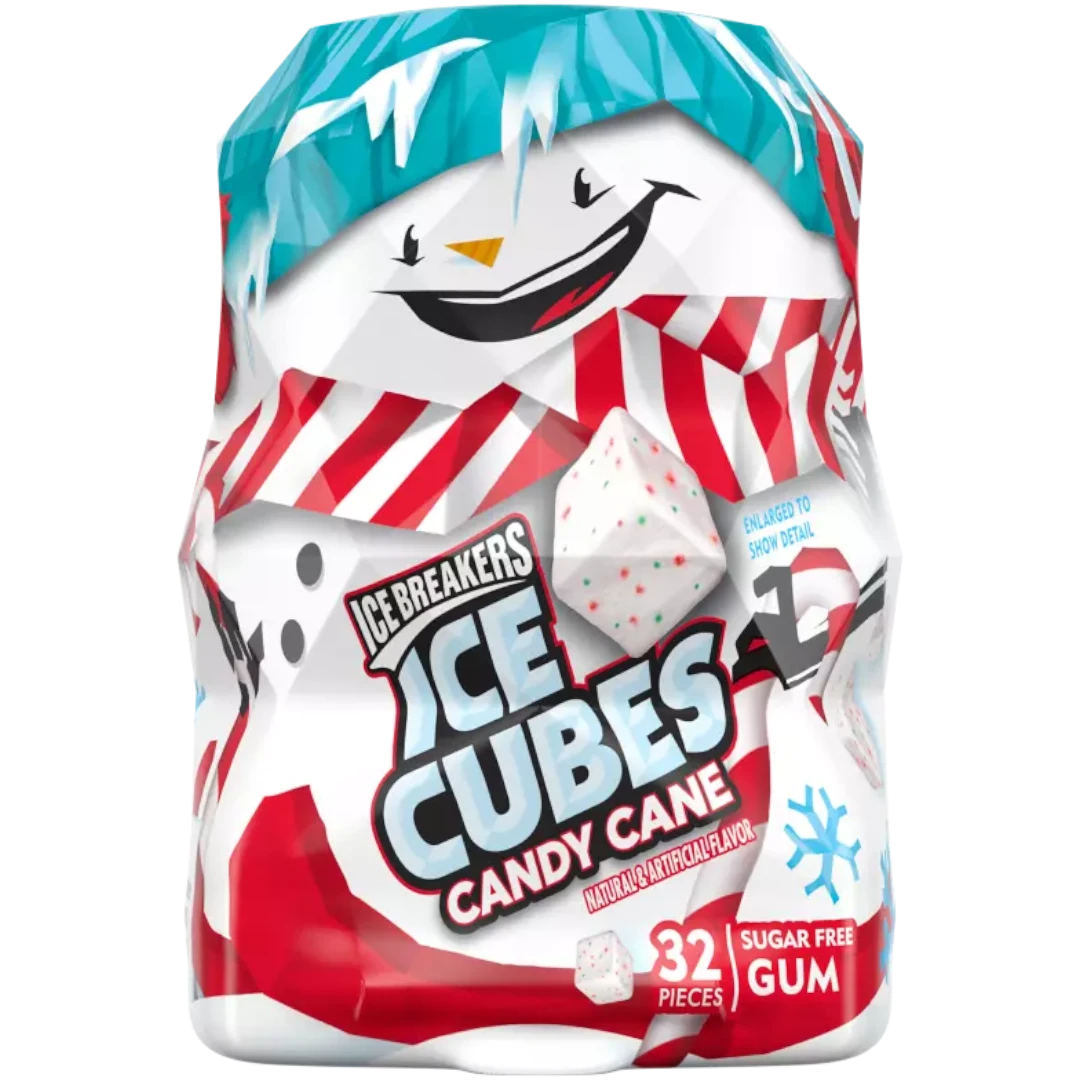 Ice Breakers Ice Cubes Candy Cane Snowman Sugar Free Gum (Christmas Limited Edition)- 2.6oz (73g) 3 Ice Breakers Ice Cubes Candy Cane Snowman Sugar Free Gum (Christmas Limited Edition)- 2.6oz (73g)