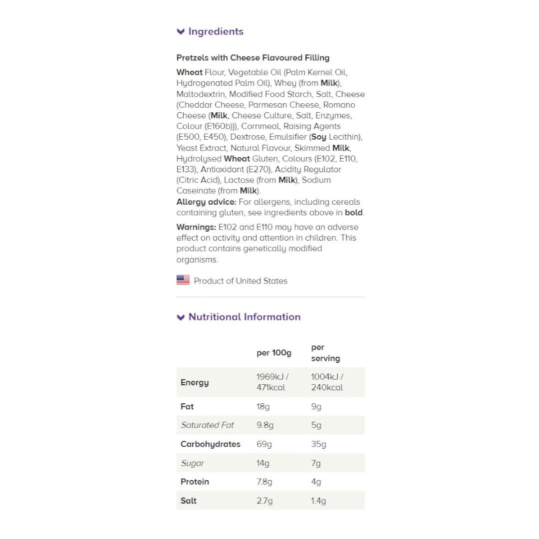 Combos Cheddar Cheese Stuffed Baked Pretzel Bites - 6.3oz (178.6g) 4 Combos Cheddar Cheese Stuffed Baked Pretzel Bites - 6.3oz (178.6g) - Image 2