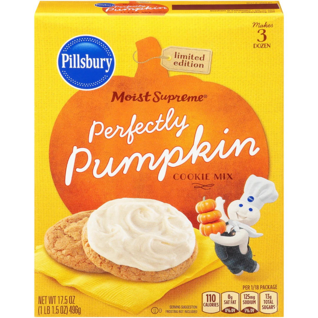 Pillsbury Moist Supreme Perfectly Pumpkin Cookie Mix (Fall Limited Edition) - 17.5oz (496g) 3 Pillsbury Moist Supreme Perfectly Pumpkin Cookie Mix (Fall Limited Edition) - 17.5oz (496g)