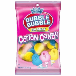 Dubble Bubble Gum Balls Cotton Candy Peg Bag - 4oz (113g)