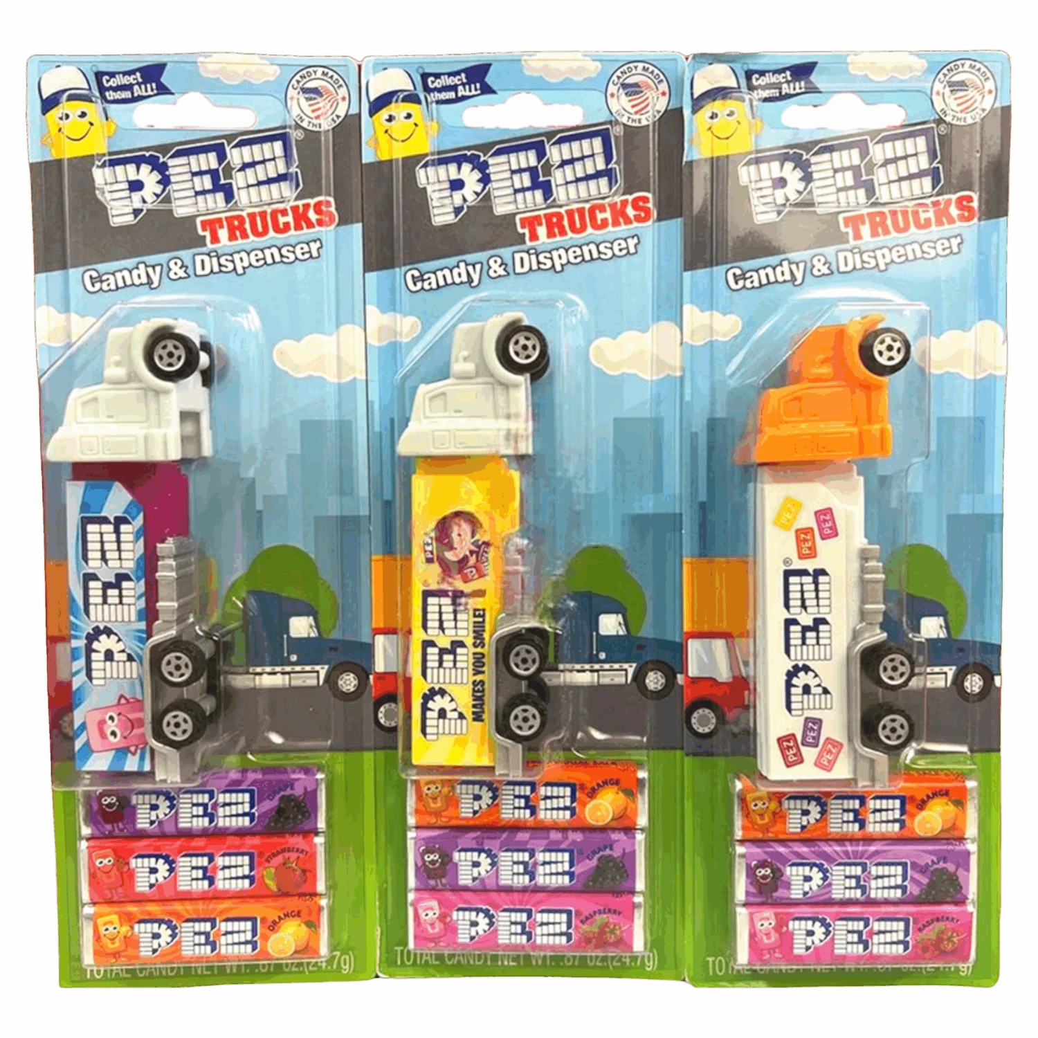 Pez Trucks Blister Pack - 0.87oz (24.7g) 3 Pez Trucks Blister Pack - 0.87oz (24.7g)