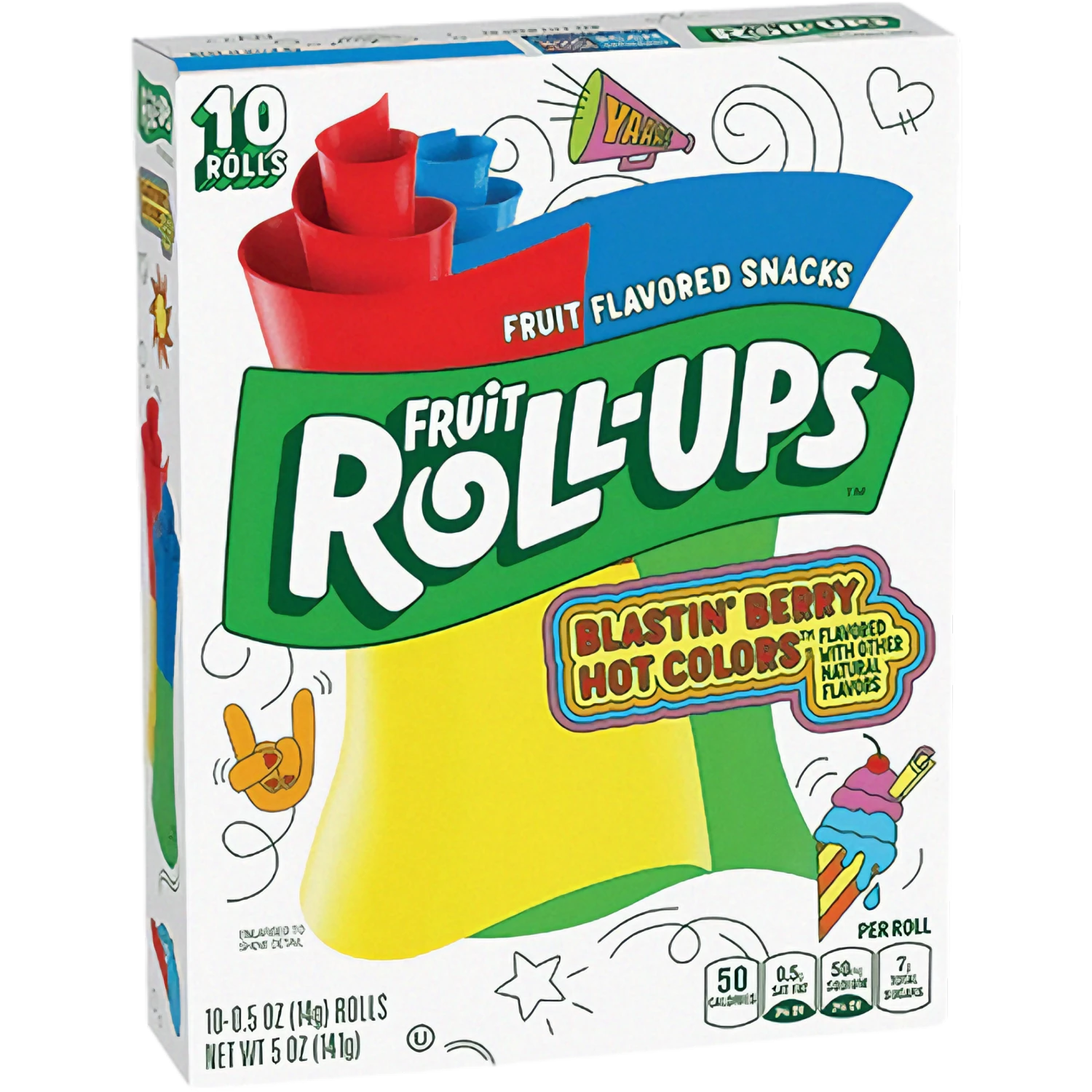 Fruit Roll-Ups Blastin' Berry Hot Colors - 5oz (141g) 3 Fruit Roll-Ups Blastin' Berry Hot Colors - 5oz (141g)